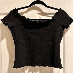 Bar III Womens Top Samba City Sides Stretch Top Deep Black Size Medium NWT